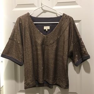 Anthropologie Sequin Top